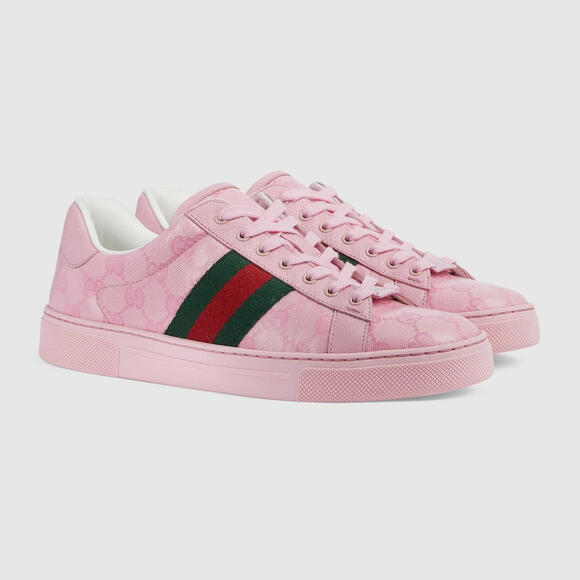 Gucci Ace Web Canvas Sneakers - Picture 2 of 5